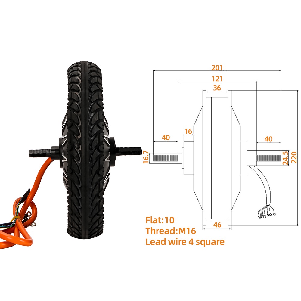 60V 5000W Brushless Hub Motor - Электрический велосипедный привод, мотор-мопед, разделенный дизайн,